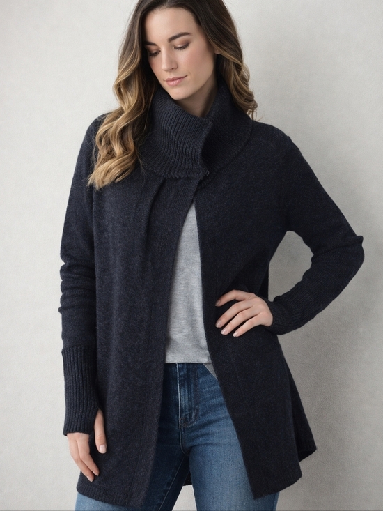 lululemon athletica Sweaters - Lululemon Karmic Cocoon Wrap Merino Wool Heathered Black 10